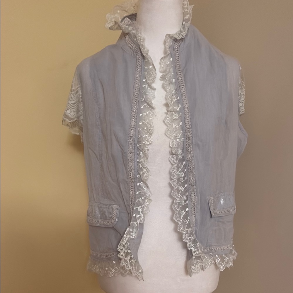 Chagall Elegant Gray Lace-Trimmed Women's Jacket